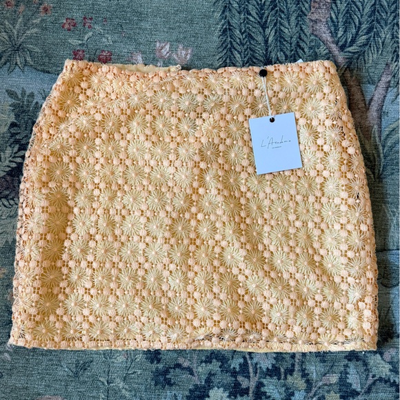 Floral Lace Top and Skirt Set in OrangeYellow - Picture 5 of 7